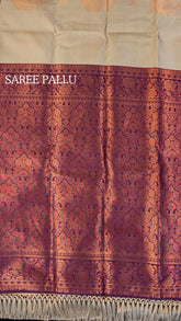 Smoke Grey and Purple Festive Kanchipuram Silk Saree